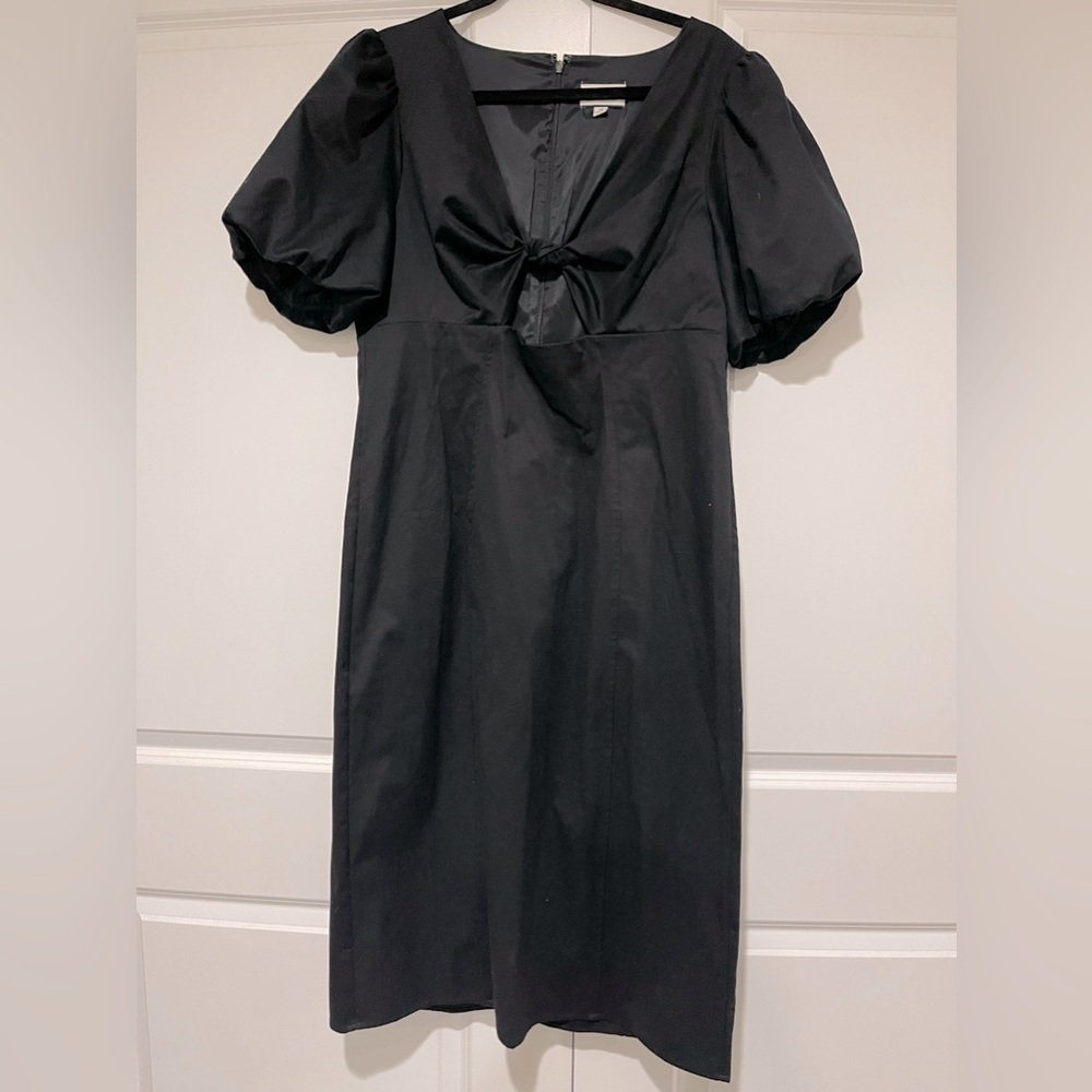 J.Crew collection NWOT puff sleeve, cut out dress in cotton twill BH525 sz16 - Picture 2 of 8